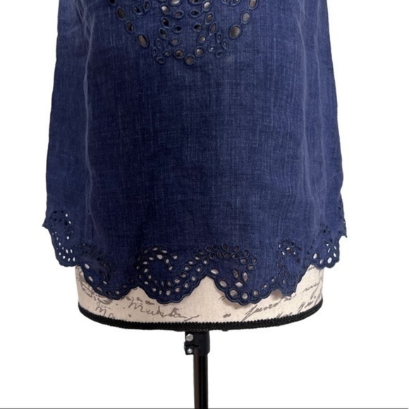 Joie Women's Encycllia navy 100% linen sleeveless blouse size XXS - Picture 5 of 8